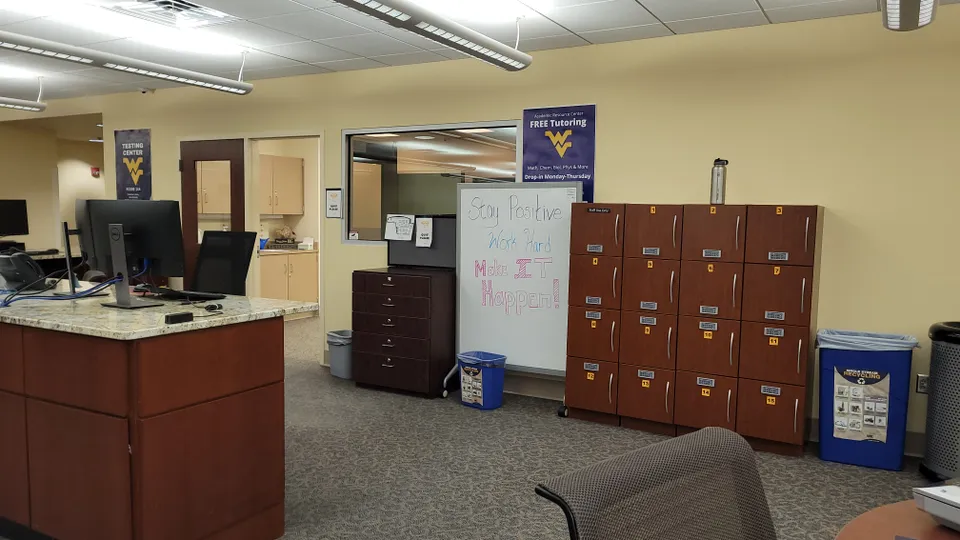 Behind the OAS Front Desk is 15 electronic lockers for students to store their belongings.
